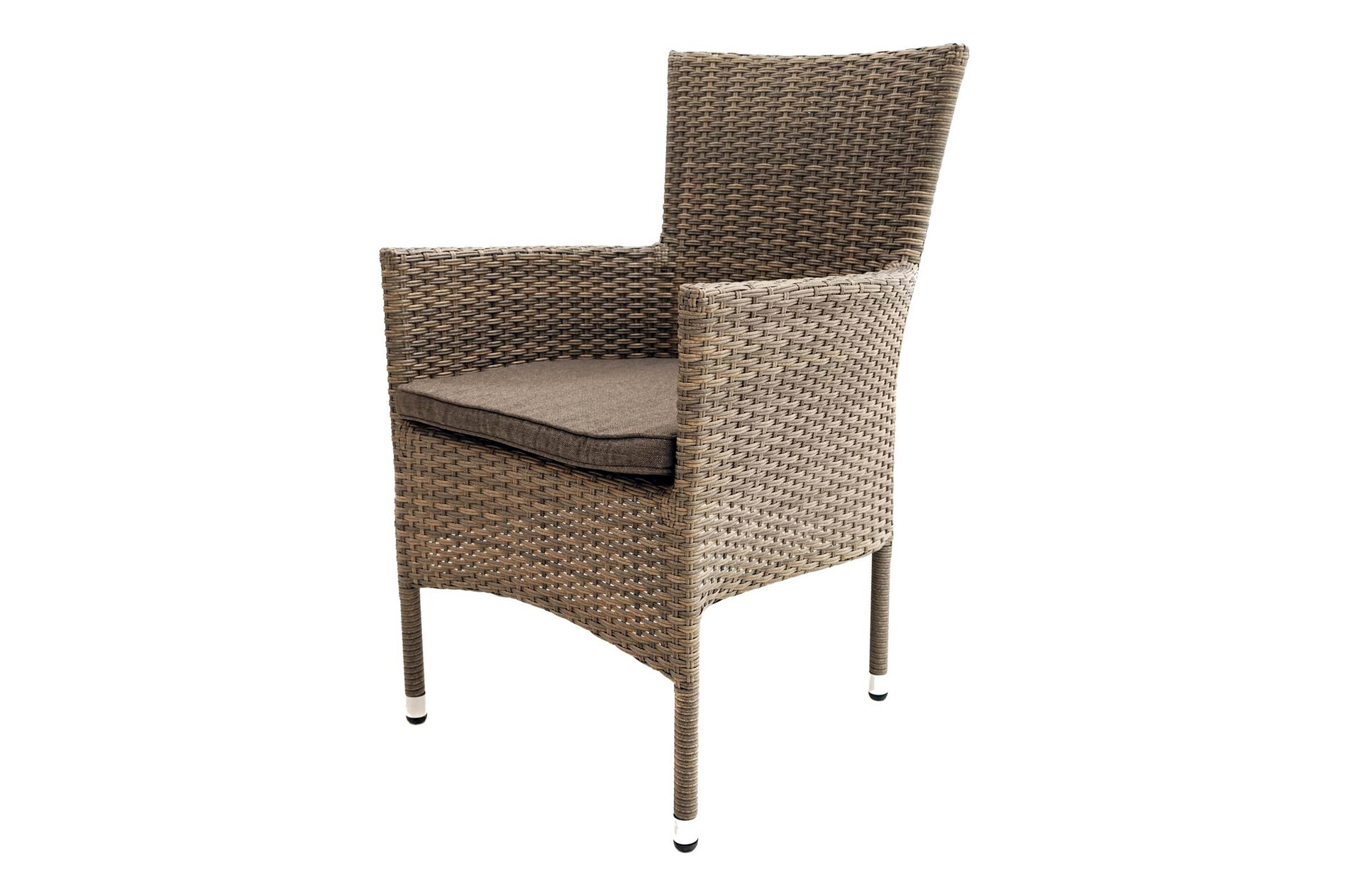 OUTFLEXX Rabida Basic Silla apilable, champán jaspeado, polirratán, 59 x 62 x 92 cm, incluye cojín