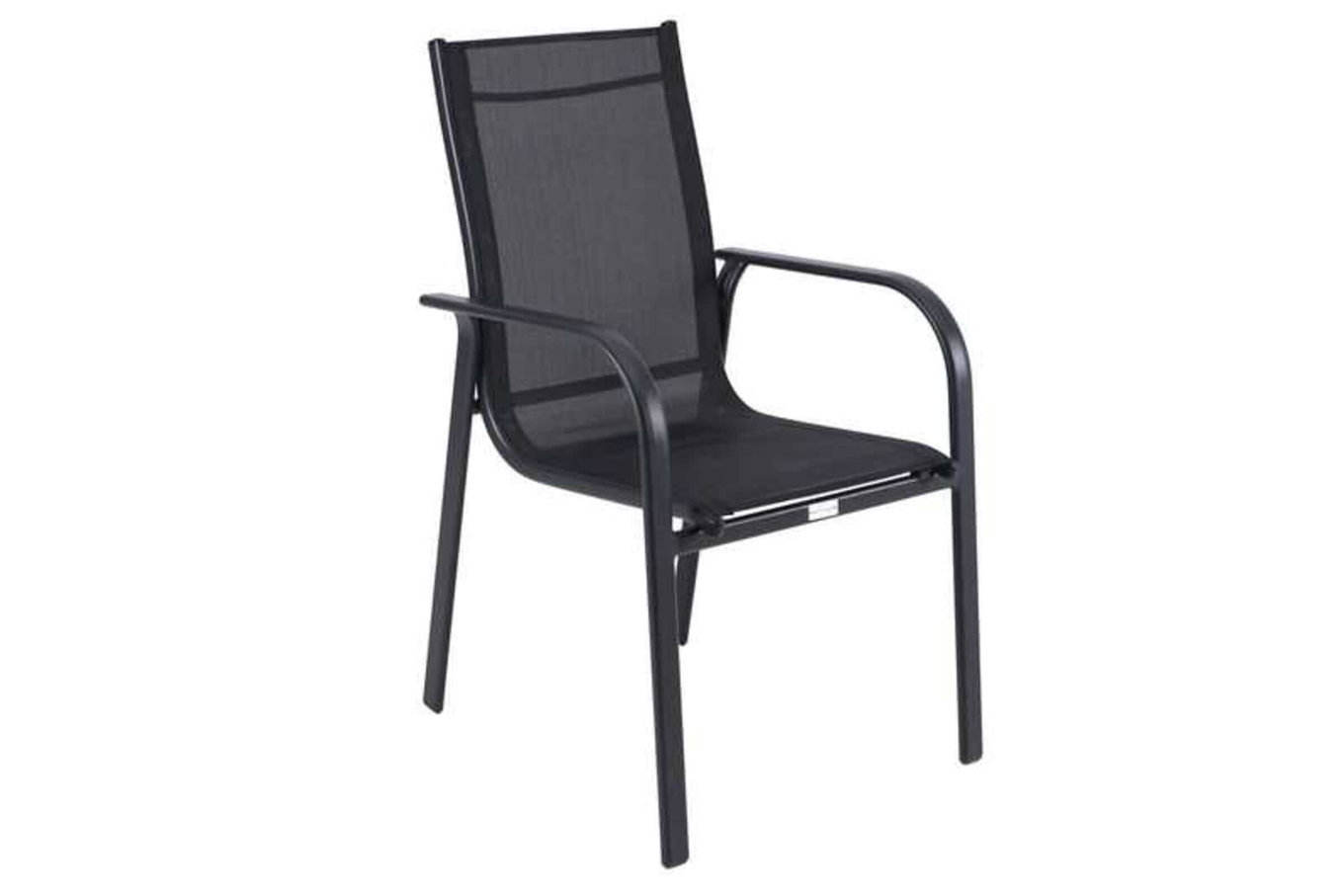 Silla apilable OUTFLEXX, antracita mate/negro, aluminio/textileno, con recubrimiento en polvo 20361__1