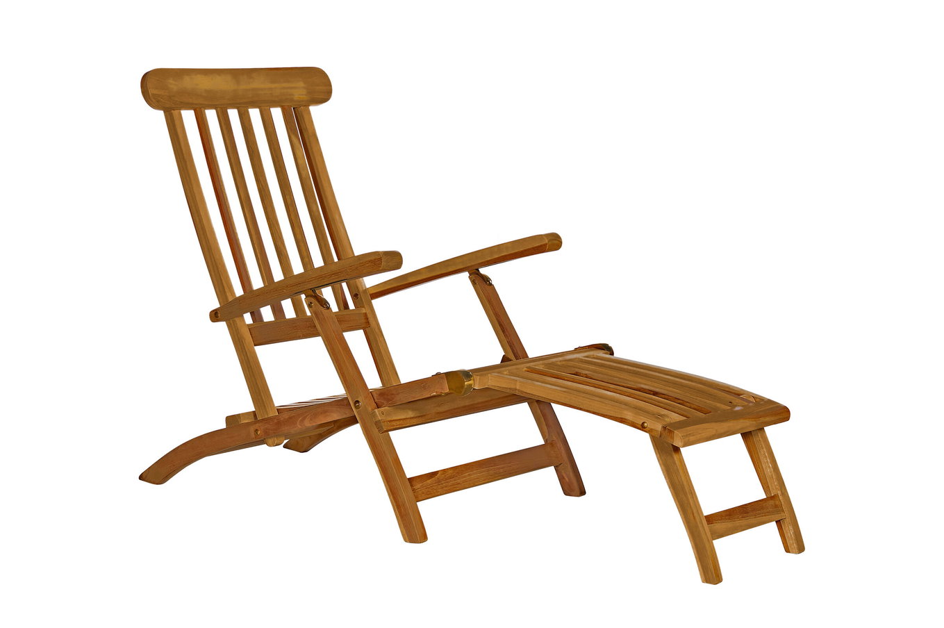 OUTFLEXX Seattle Tumbona / Silla de cubierta, natural, madera de teca, 165 x 58 x 96 cm, finamente lijada 23528__1
