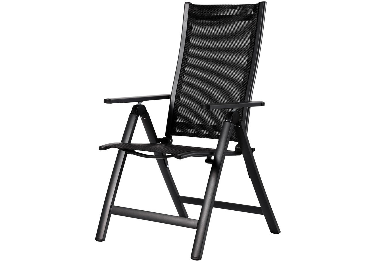 OUTFLEXX Silla plegable, antracita mate/negro, Alu/Textilene, 60x70x106cm, ajustable en 7 posiciones 18341__1