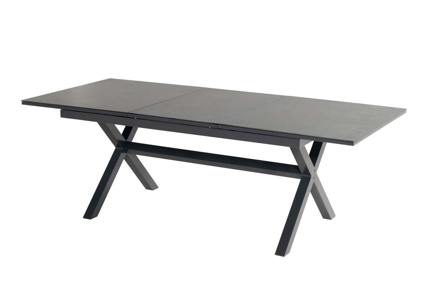 HARTMAN Xanadu Mesa extensible, xerix, Aluminio/Vitrocerámica, 160/220x100cm, Estructura en X 22435__1