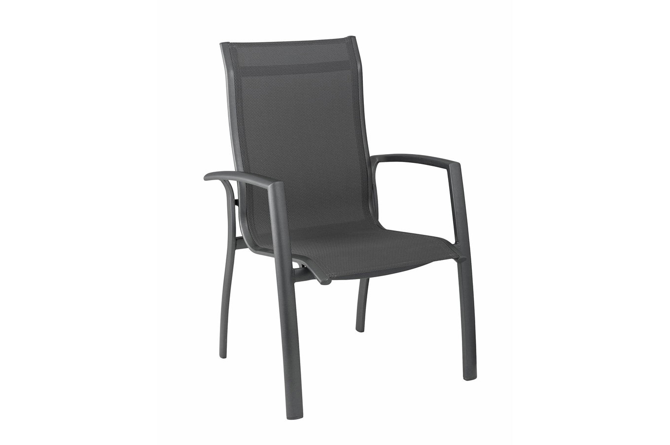 KETTLER Legato Curve Silla apilable, antracita, Aluminio/Textilene, 0302302-7000, apilable 22520__1