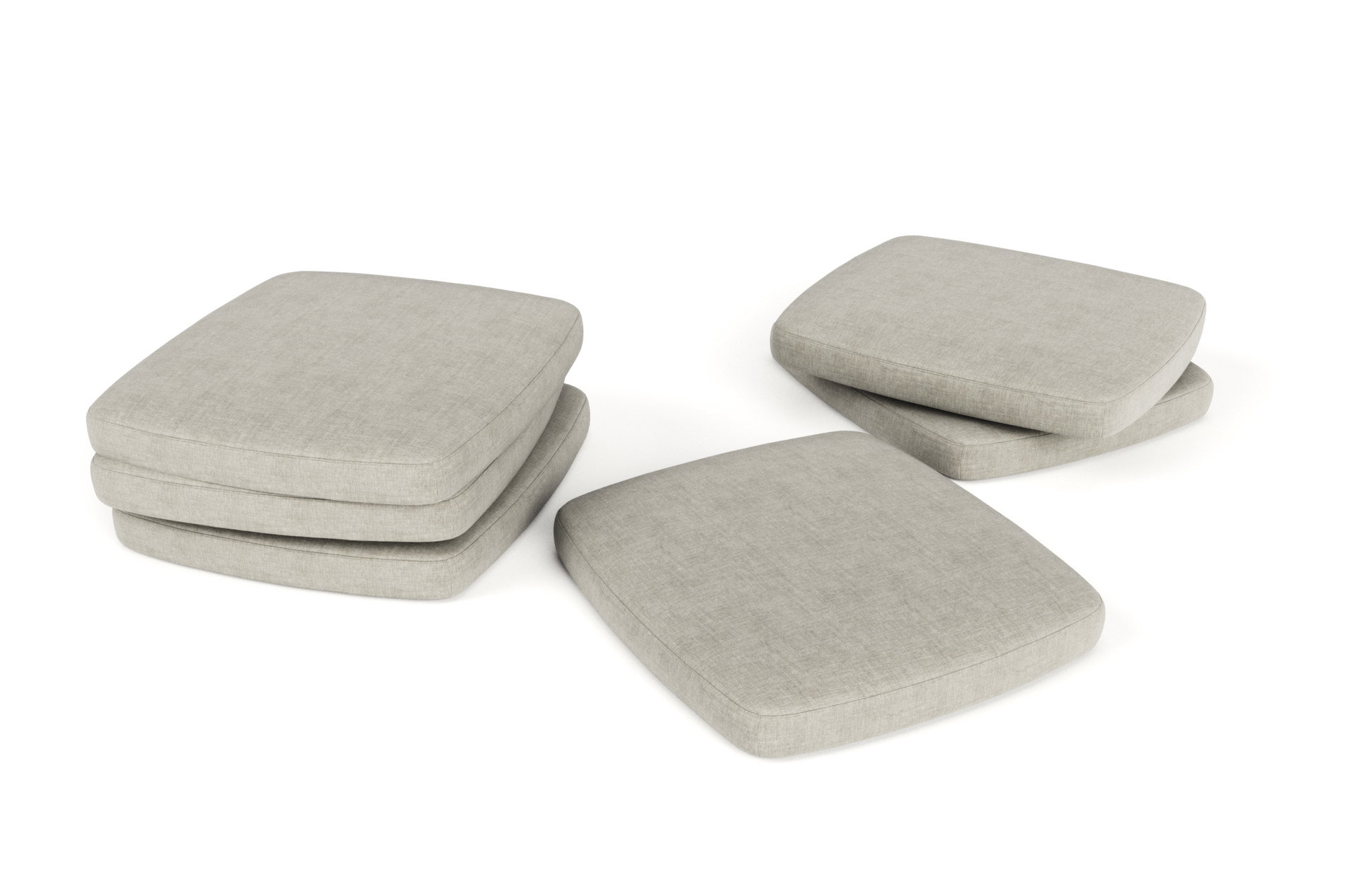 Cojín de asiento OUTFLEXX 6er Conjunto, desert/beige, 51 x 51 cm