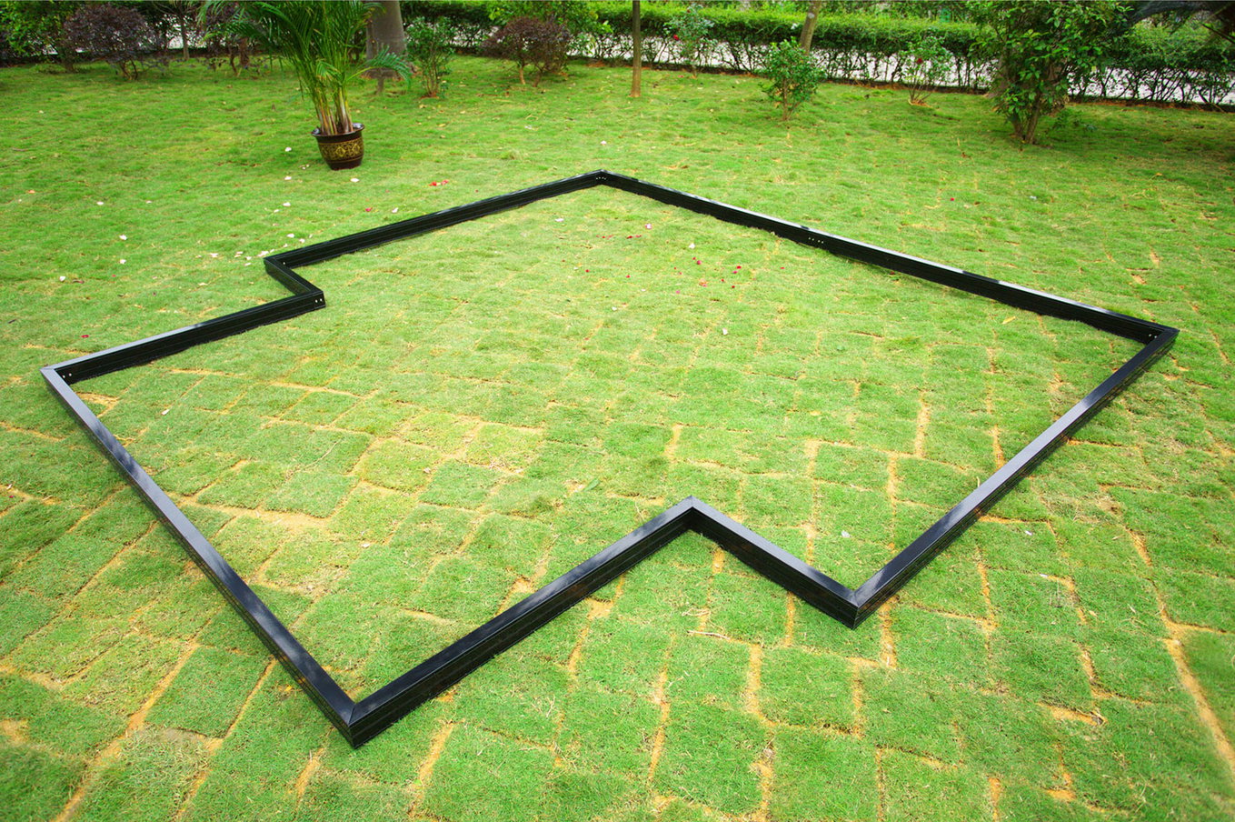 OUTFLEXX Base para invernadero 22283, negro, aluminio, 320x376x9cm, con recubrimiento en polvo 22269__1