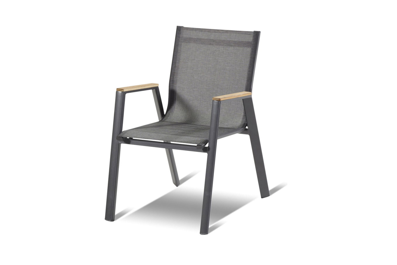 HARTMAN Aruba Sillón apilable, xerix/antracita, Alu/Textilene, con reposabrazos de teca 13459__1