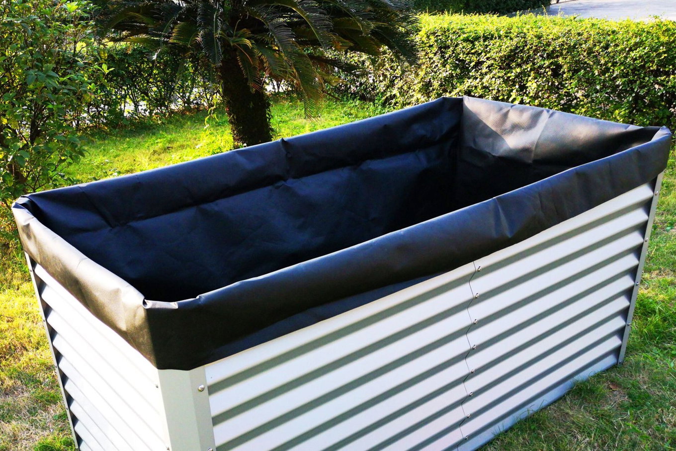 OUTFLEXX Tela de plantación, negro, Geotextil 200g/m², 180x90x100cm, para Bancal elevado de 180cm 18168__1