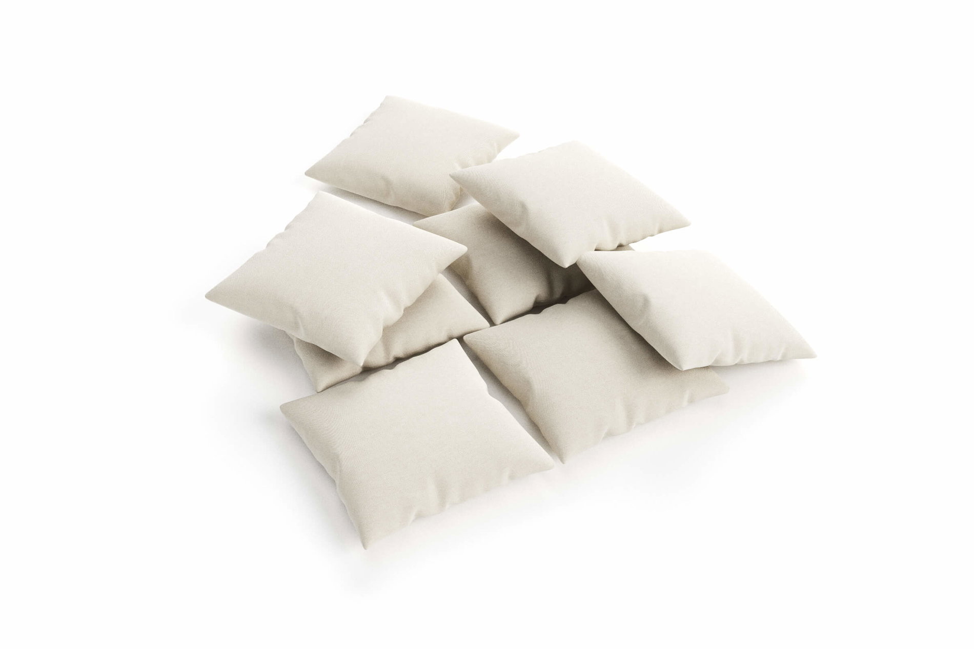 OUTFLEXX Cojines Conjunto de 8, desierto/beige, 45 x 45 cm