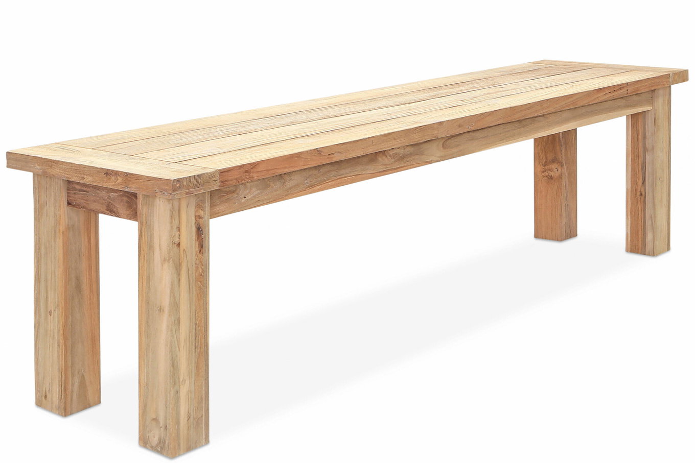 OUTFLEXX Banco de asiento, natural, madera de teca SLVK reciclada, 170 x 40 x 45 cm 13424_3__1
