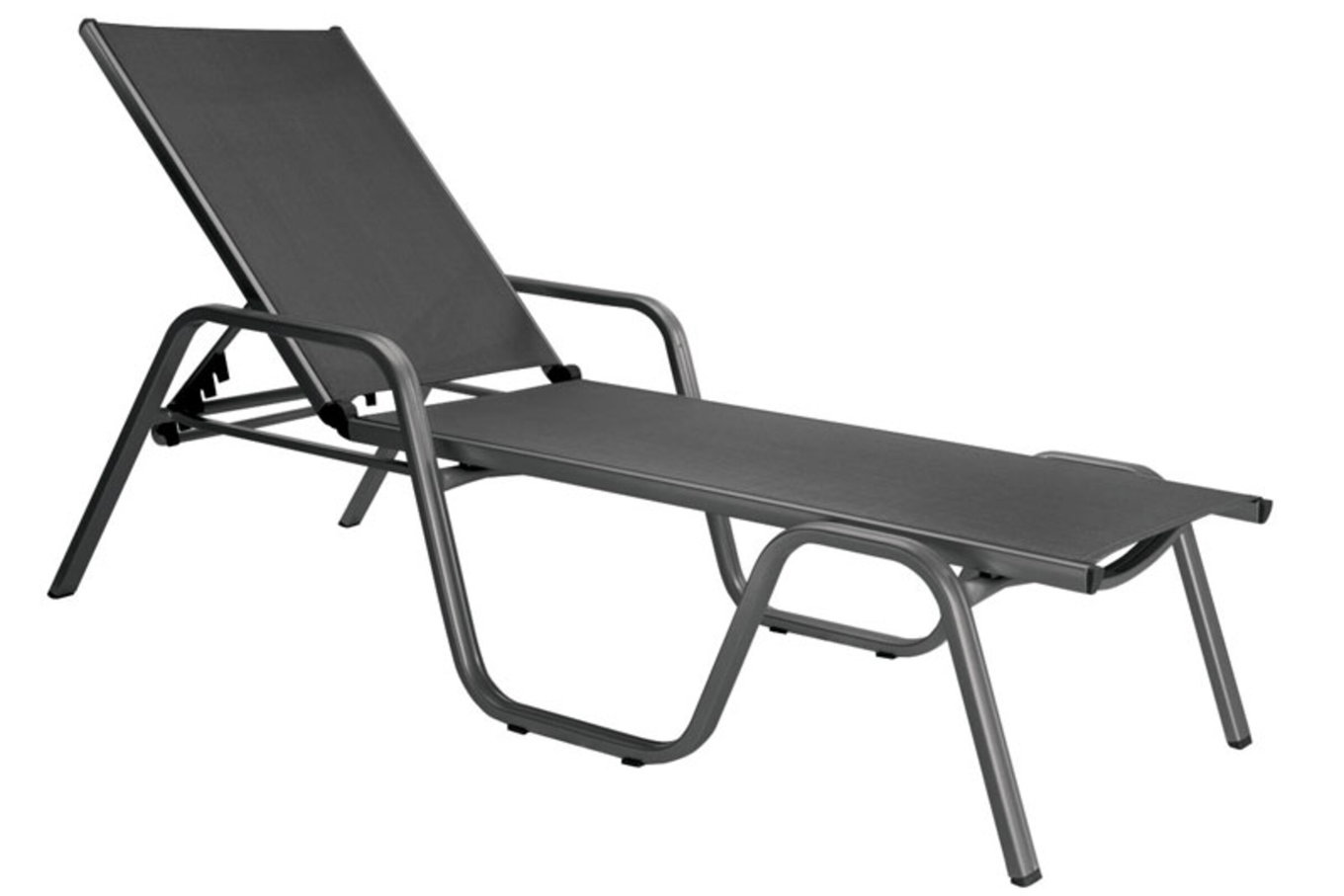 KETTLER BasicPlus Tumbona apilable, antracita/antracita, Alu/Textilene, 202 x 70 x 37,5cm, 0301214-7000 10707_2__1