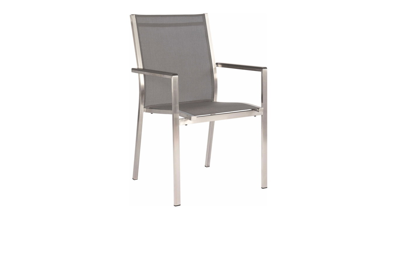 STERN Cardiff Silla apilable, gris plata, acero inoxidable/textil/reposabrazos de aluminio, 61x57x92 cm, apilable 11604_2__1