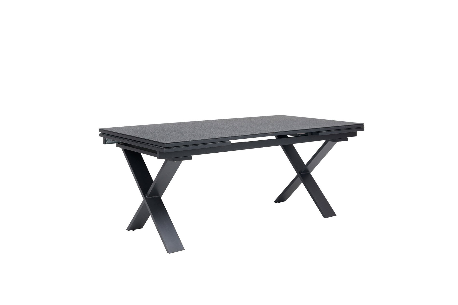 OUTFLEXX Toronto Mesa extensible, antracita mate, Aluminio/Spraystone, 180/280x100cm, extensión tipo cajón