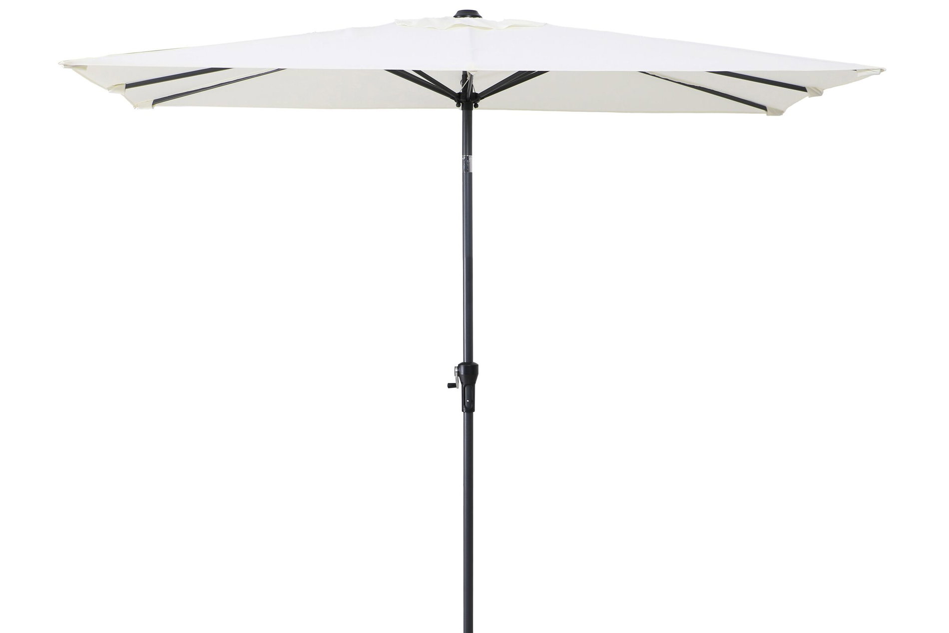 OUTFLEXX Sydney Parasol de poste central, antracita/crema, aluminio con recub. de polvo/poliéster recubierto PA, 270 x 150 cm