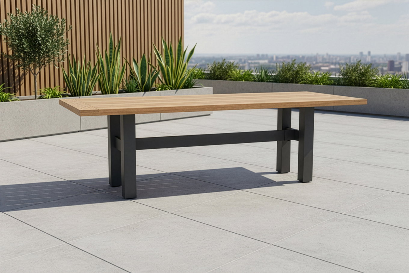 Hartman Modelo exclusivo Yasmani Mesa de comedor, xerix/natural, Alu/Teca, 240x100cm