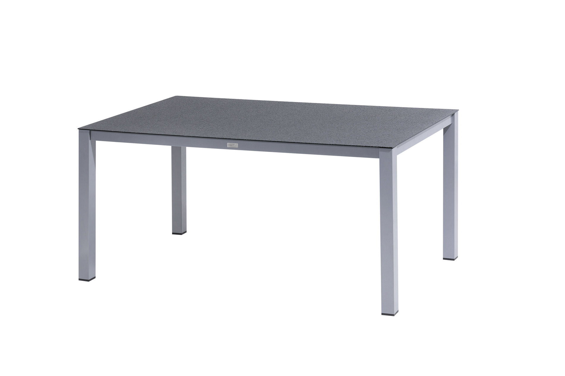 KETTLER Modelo exclusivo BasicPlus 2026 Conjunto de comedor de jardín, plata/antracita, Alu/Textilene, Mesa de comedor 160 x 95 cm, 4 sillas apilables