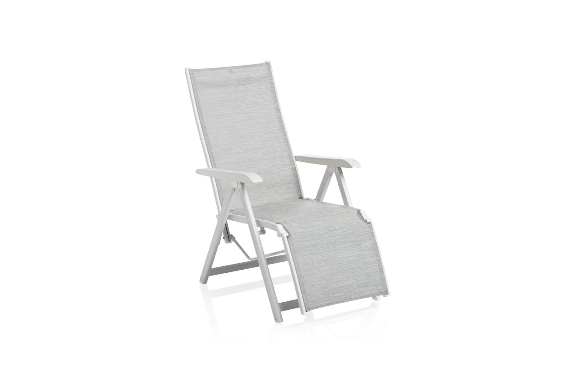 Silla de relax KETTLER BASIC PLUS, blanco mate/gris claro, Alu/tejido de exterior, plegable, material libre de óxido, 0301216-5200 Silla de relax KETTLER BASIC PLUS, blanco mate/gris claro, Alu/tejido de exterior, plegable, material libre de óxido, 0301216-5200