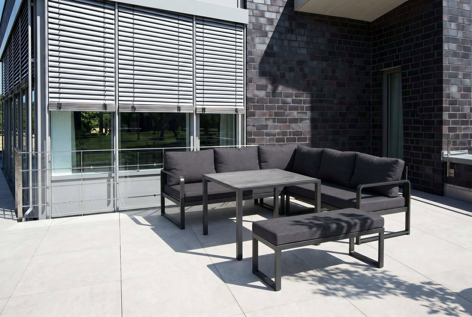 OUTFLEXX Laguna Gartenlounge, dunkelgrau, Aluminium/Polyester, pulverbeschichtet
