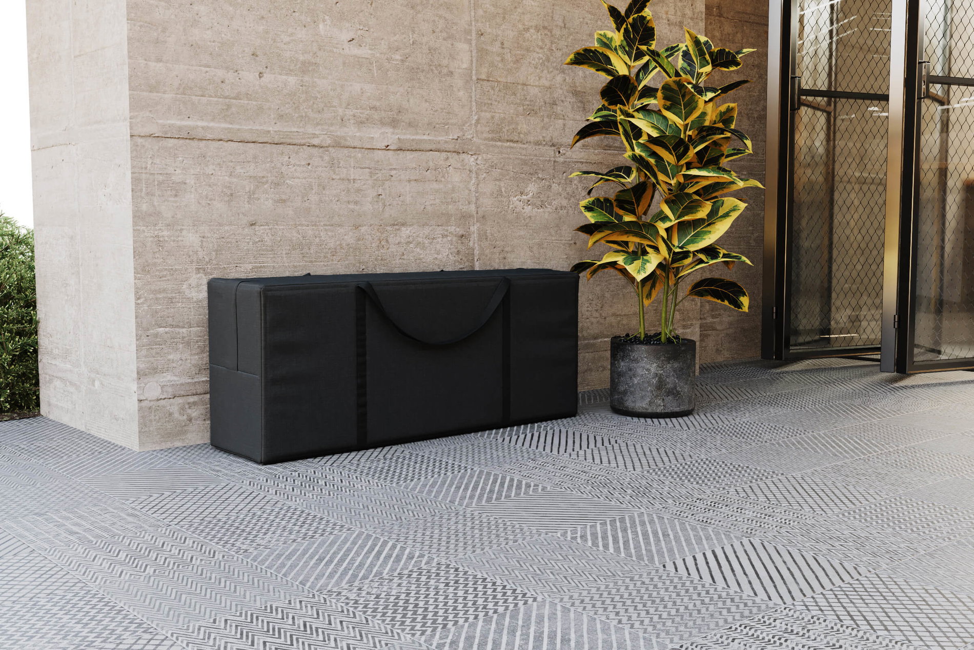 Bolsa para cojines OUTFLEXX, negro, poliéster, TPU tejido Ripstop 420D, 125 x 32 x 50 cm