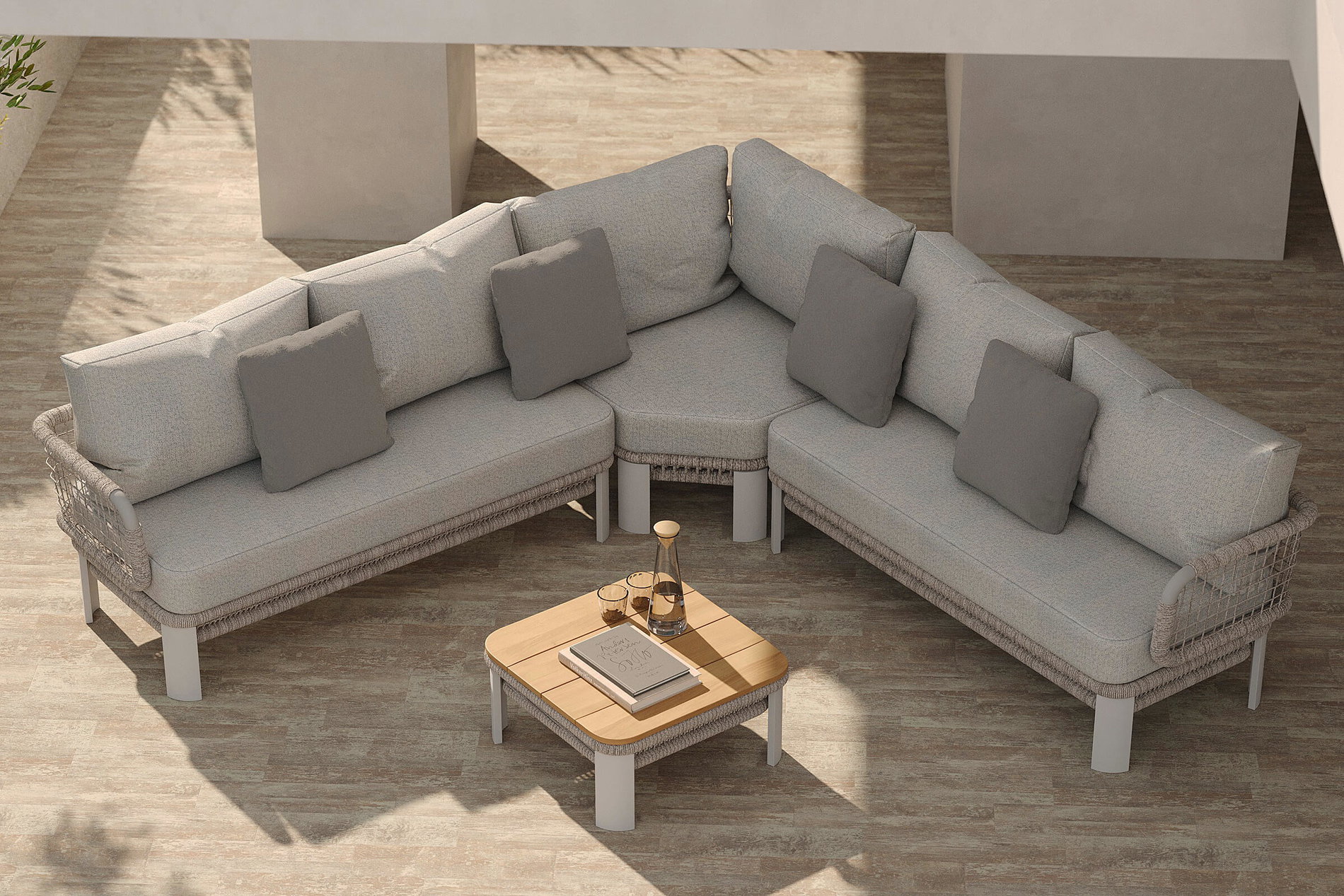 OUTFLEXX Altea Conjunto de jardín para 5 personas, gris, Alu/Polirratán/Poliéster, incl. mesa, cojines extraíbles, con recubrimiento en polvo, resistente a la intemperie OUTFLEXX Altea Conjunto de jardín para 5 personas, gris, Alu/Polirratán/Poliéster, incl. mesa, cojines extraíbles, con recubrimiento en polvo, resistente a la intemperie