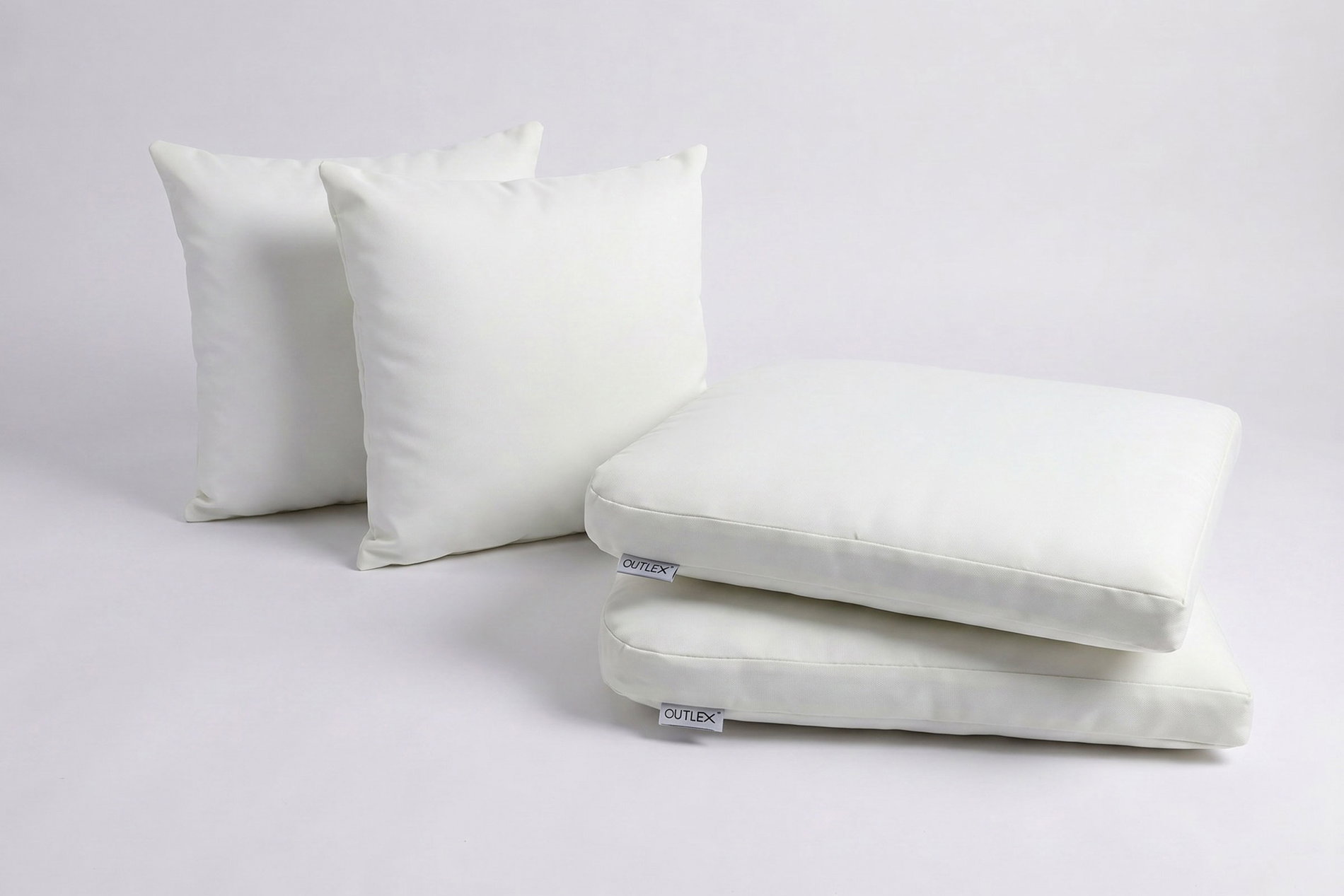 OUTFLEXX Juego de cojines, 4 piezas, blanco, para Conjunto de 2 sillones 2035 OUTFLEXX Juego de cojines, 4 piezas, blanco, para Conjunto de 2 sillones 2035