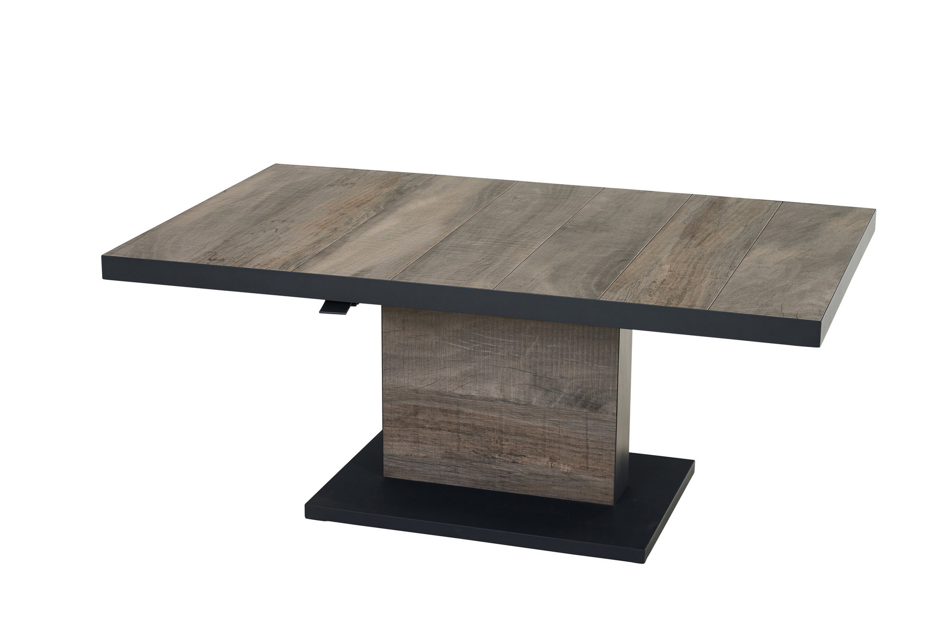 SIENA GARDEN Talina mesa elevable, antracita/gris lavado, aluminio y cerámica, 140 x 85 x 52-72 cm, altura regulable de forma continua, resistente a los arañazos
