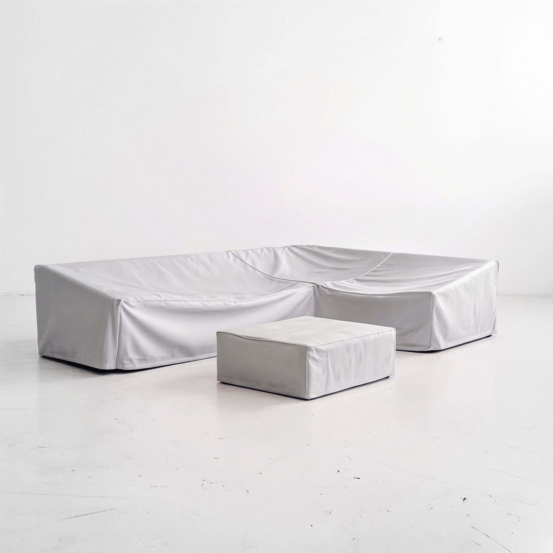 PLOSS Abdeckhauben-Set für Lunare Lounge M, hellgrau, Polyester/TPU, atmungsaktives Ripstop-Gewebe, UV50+, Doppelte Nähte, mit Kordelzug & verbundener Tasche