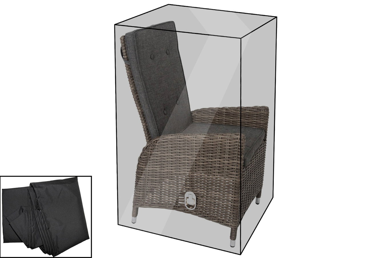 OUTFLEXX Funda Protectora Premium, para sillas Dining, p. ej. 18368, negro, 58 x 68 x 63/109 cm, resistente al agua 18919__1