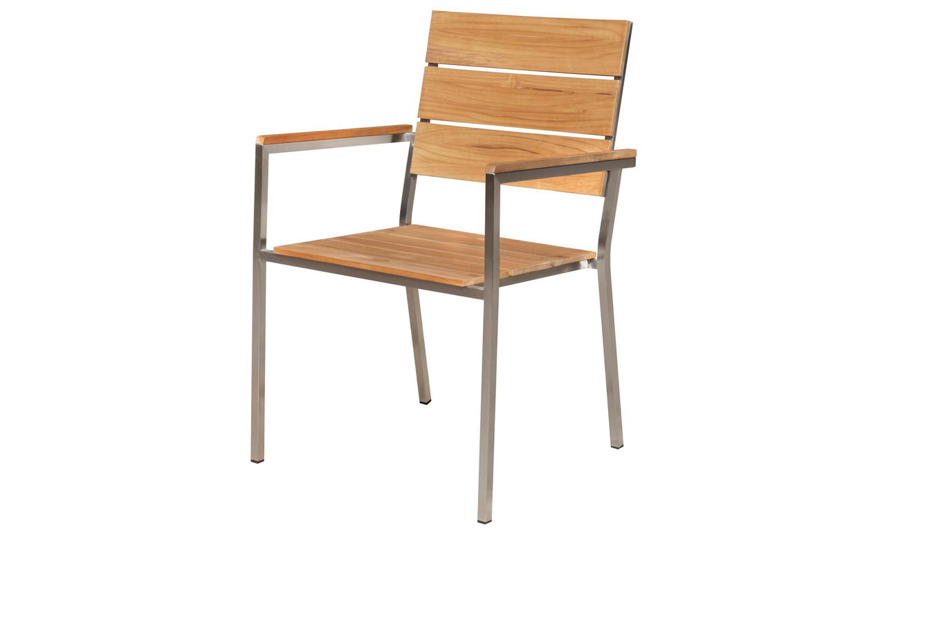 OUTFLEXX Silla apilable, Madera de teca/Acero inoxidable, 57x57x85cm, Producto certificado FSC® 13487__1
