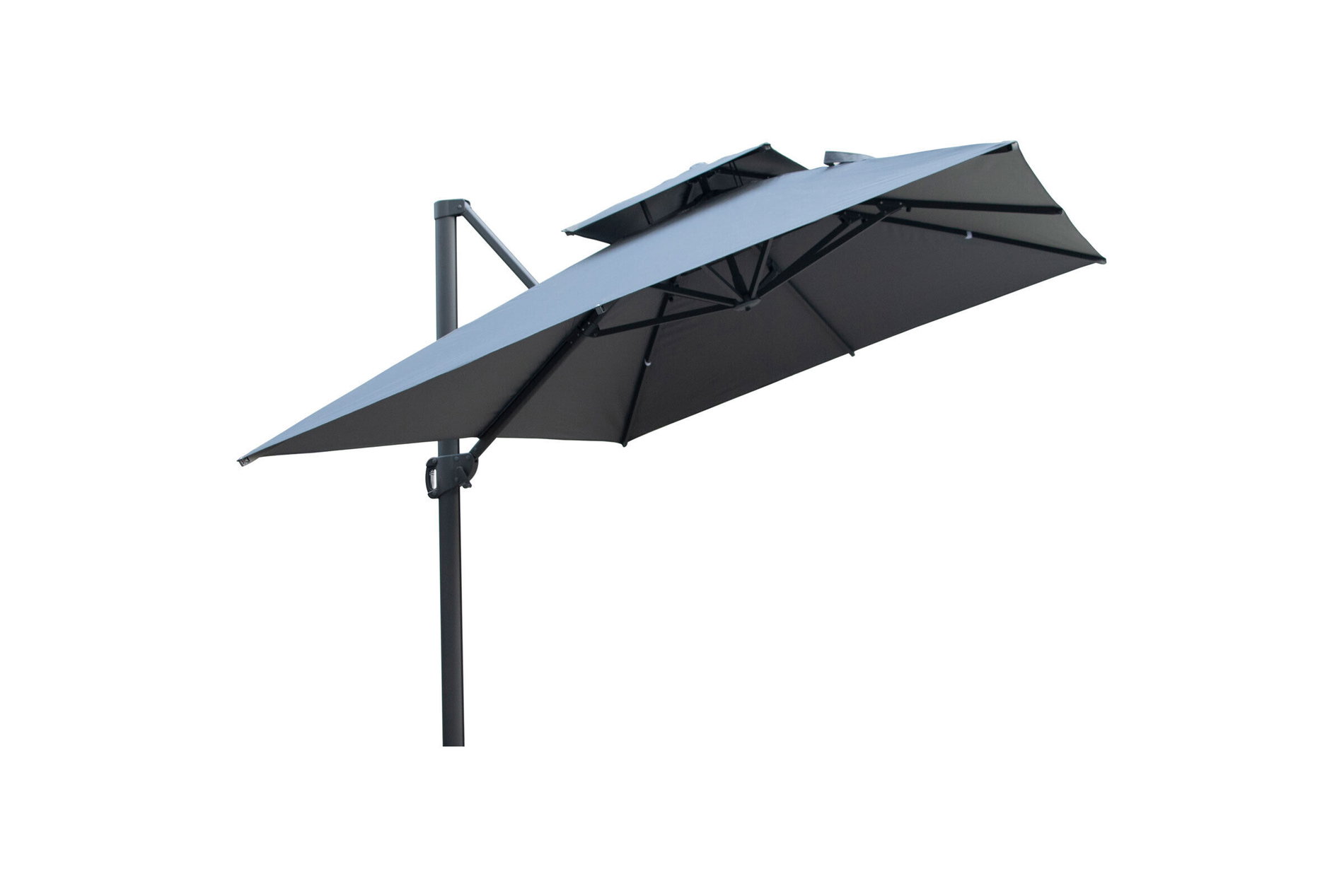 OUTFLEXX Sydney Sombrilla excéntrica, antracita, Aluminio/Poliéster, 300 x 300 cm