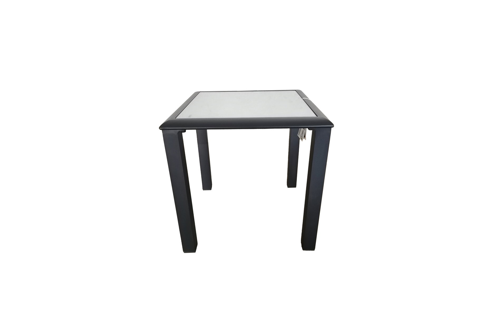 VILLANA Sylvania Mesa auxiliar, antracita/blanco, aluminio/vidrio de seguridad, 45 x 45 x 45 cm